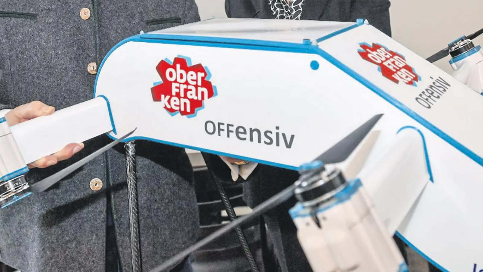Die Testdrohne von Oberfranken Offensiv. (Foto: Miedl)