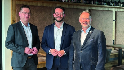 Geben sich für die Kommunalwahl 2026 kämpferisch. V.l.: Jörg Reutershan, Andreas Zippel und Thomas Bauske.	 (Foto: gmu)