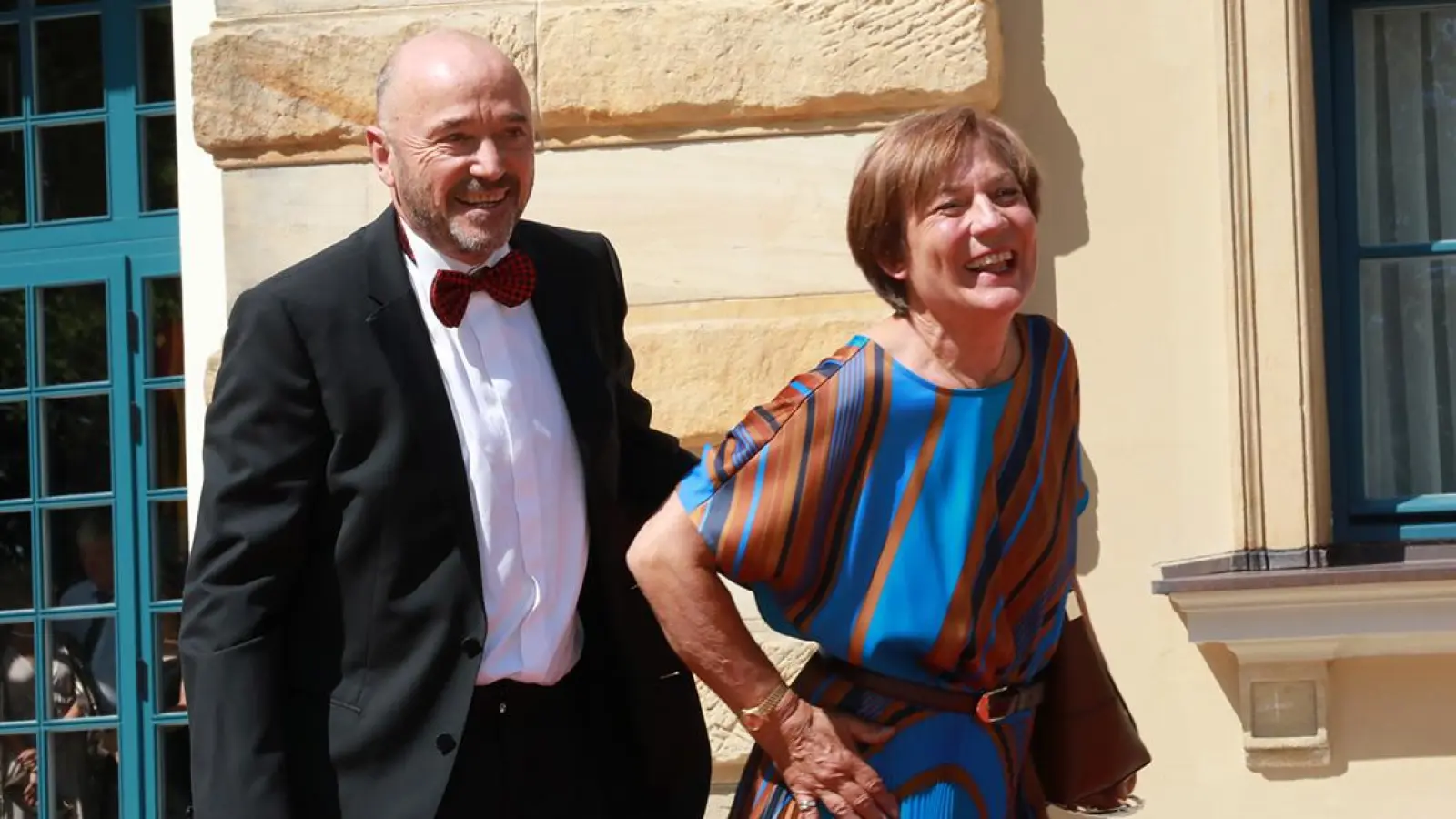 Rosi Mittermaier und Ehemann Christian Neureuther bei den Bayreuther Festspielen 2019. (Foto: Dörfler)