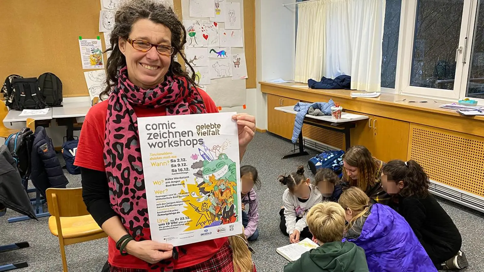 Sabine Gollner zum Workshop-Auftakt in Bad Berneck: Kinder sollen Kreativ sein (Foto: jle)