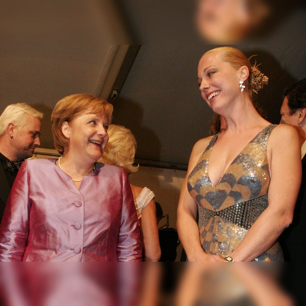 Beim Staatsempfang 2007: Bundeskanzlerin Angela Merkel gemeinsam mit Katharina Wagner. 	 (Foto: Archiv / W. Munzert )