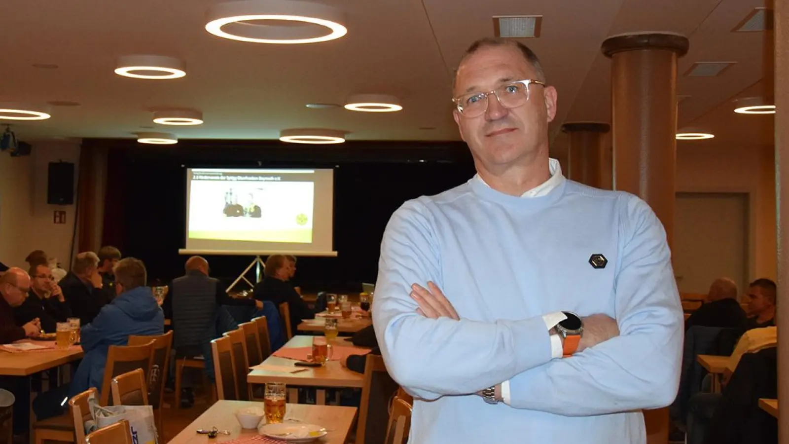 Wolfgang Gruber, Geschäftsführer der SpVgg Bayreuth, auf der Jahreshauptversammlung am 17. November. (Foto: Lenkeit)