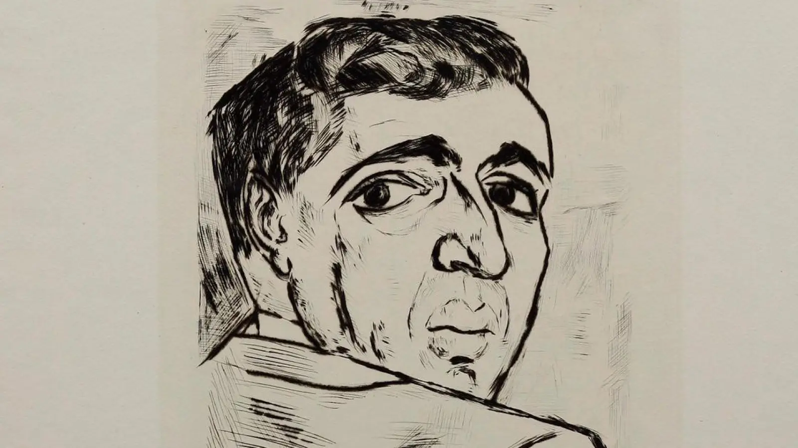 Max Beckmann. Radierung, Kaltnadel. (Foto: Bildnis J. B. Neumann)