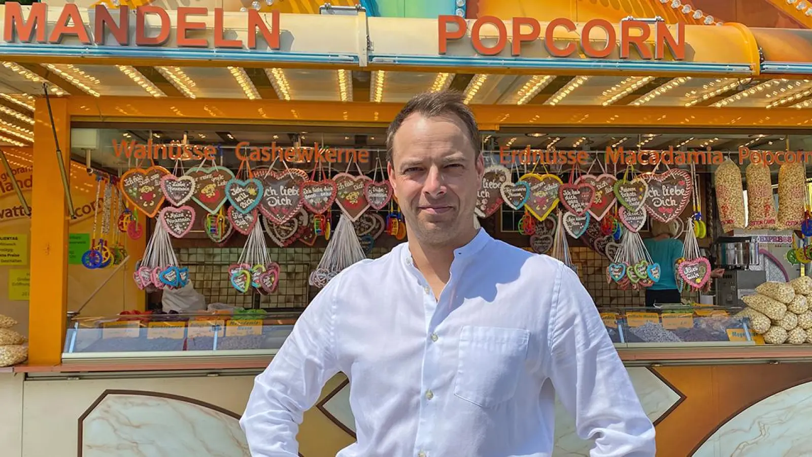 Schausteller Sven Sommerer auf dem Bayreuther Volksfest: „Wir sind startklar!” (Foto: Lenkeit)