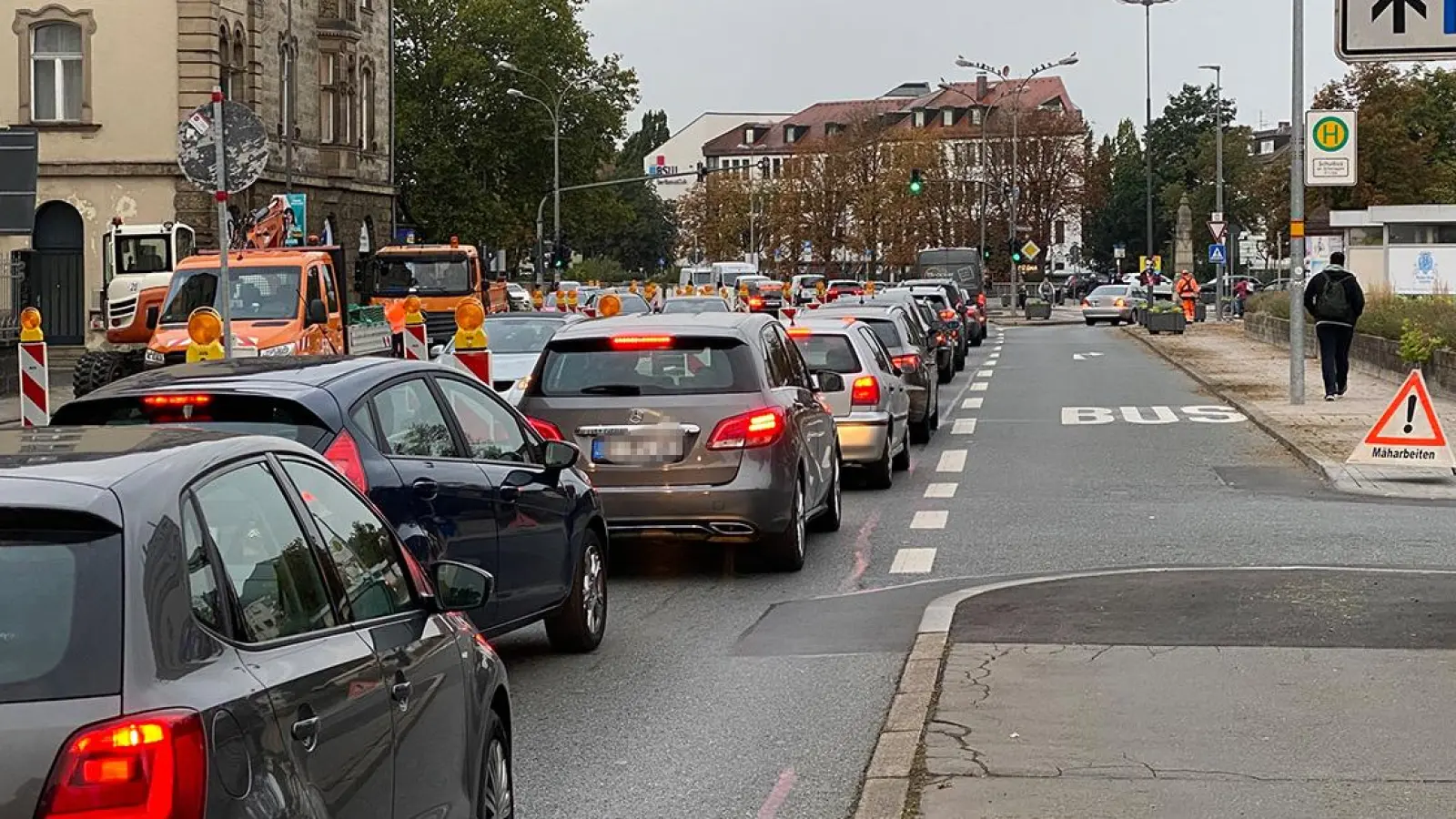 Der Hohenzollernring auf Höhe Stadtbad am Montagmorgen. (Foto: Lenkeit)