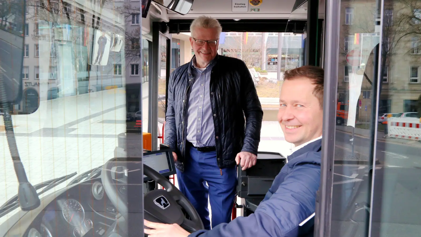 Oberbürgermeister Thomas Ebersberger und Stadtwerke-Geschäftsführer Markus Rützel.  (Foto: red )