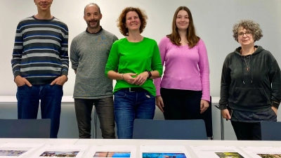 Die Jury (von links): Bernd Rothammel (Klimaschutzmanager), Florian Maßen (Fotograf), Melanie Vogt (Volkshochschule Bayreuth), Carolin Grotjahn (BMTG), Ulrike Färber (Quartiersmanagement Innenstadt) (Foto: Monika Pellkofer, Landkreis Bayreuth)