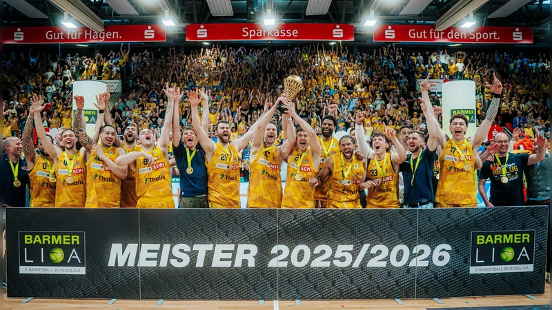 Phoenix Hagen holte sich heute in heimischer Halle den Playoff-Finalsieg gegen die Bozic Estriche Knights Kirchheim und ist damit ProA-Meister und Aufsteiger in die BBL.  (Foto: BARMER 2. Basketball Bundesliga ProA/Fabian Heyn)