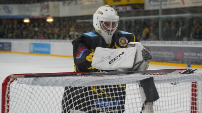 Der angeschlagene Goalie Ilya Andryukhov war trotz seiner Leistenprobleme ein sicherer Rückhalt der onesto Tigers in Heilbronn.  (Foto: Archiv/sd)