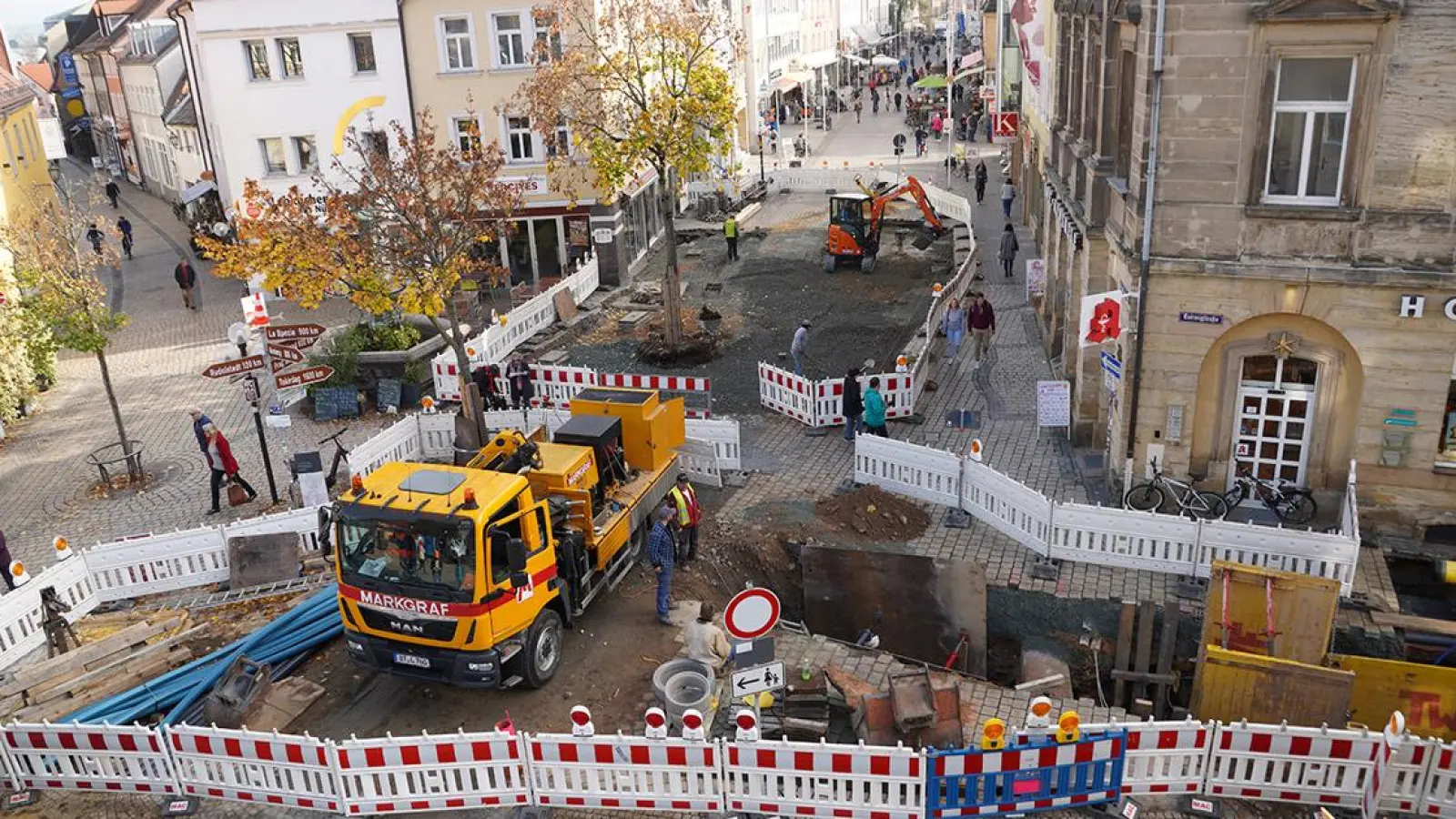 So sah der Sternplatz noch vor ein paar Monaten aus. Nun sind die Bauarbeiten der Fußgängerzone abgeschlossen. (Foto: Stefan Dörfler)