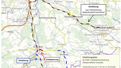 Fahrbahnerneuerung in der Ortsdurchfahrt Creußen (Neuhofer Straße) (Foto: Staatliches Bauamt Bayreuth)