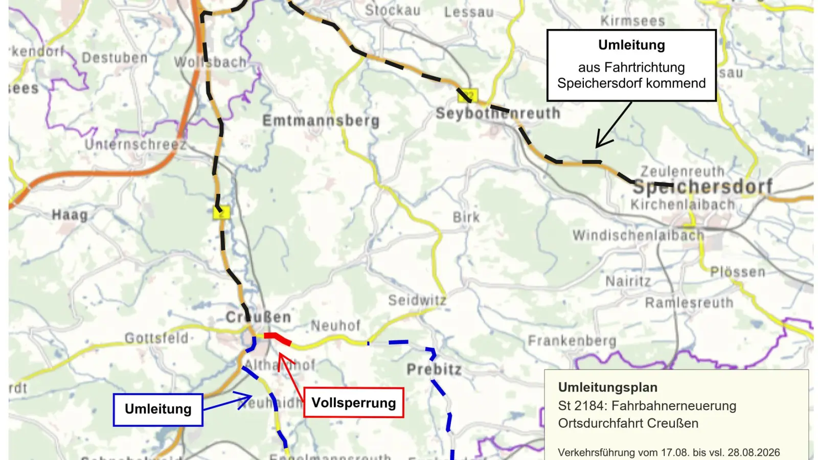 Fahrbahnerneuerung in der Ortsdurchfahrt Creußen (Neuhofer Straße) (Foto: Staatliches Bauamt Bayreuth)