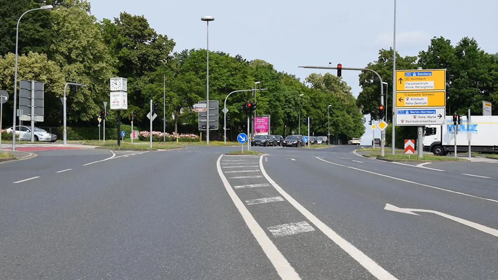 Bayreuth Kreuzung Kulmbacher Straße im Juli 2023 gesperrt. (Foto: Lenkeit)