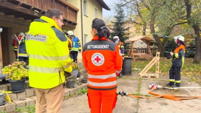 Im Eckersdorfer Ortsteil Tröbersdorf wurden bei einem Brand drei Personen verletzt. (Foto: BRK-Kreisverband Bayreuth)