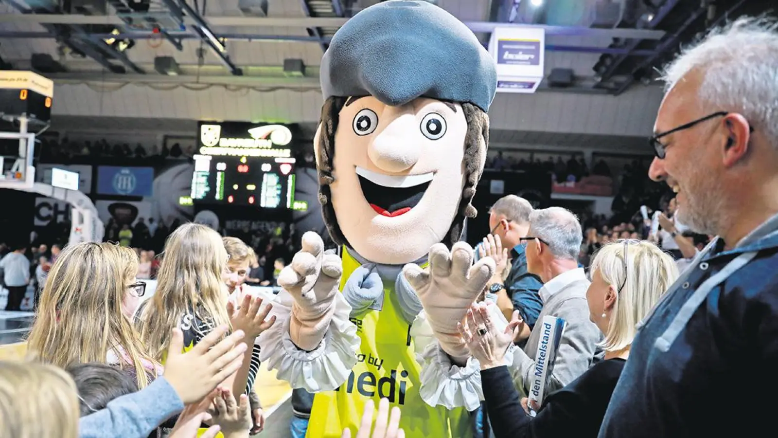 Ultimativer Job bei medi Bayreuth frei: Stelle als Maskottchen Richie zu vergeben (Foto: Archiv Thorsten Ochs)