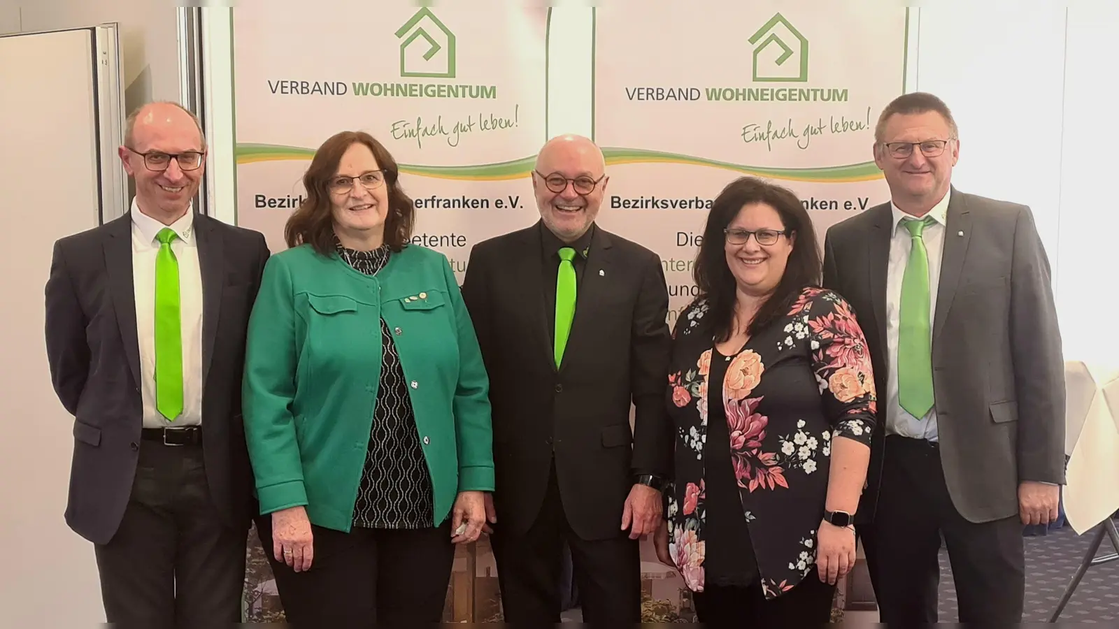 V.r.: Theo Dietz, Franziska Konrad, Vorsitzender Herbert Röder, Waltraud Herdegen und Hans-Jürgen Dittrich.  (Foto: Carmen Hagen, Geschäftsstelle des Bezirksverbandes)