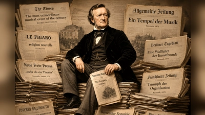 Richard Wagner und seine Festspiele im Spiegel von 150 Jahren Berichterstattung. 	 <br> (Foto: KI-generiert)
