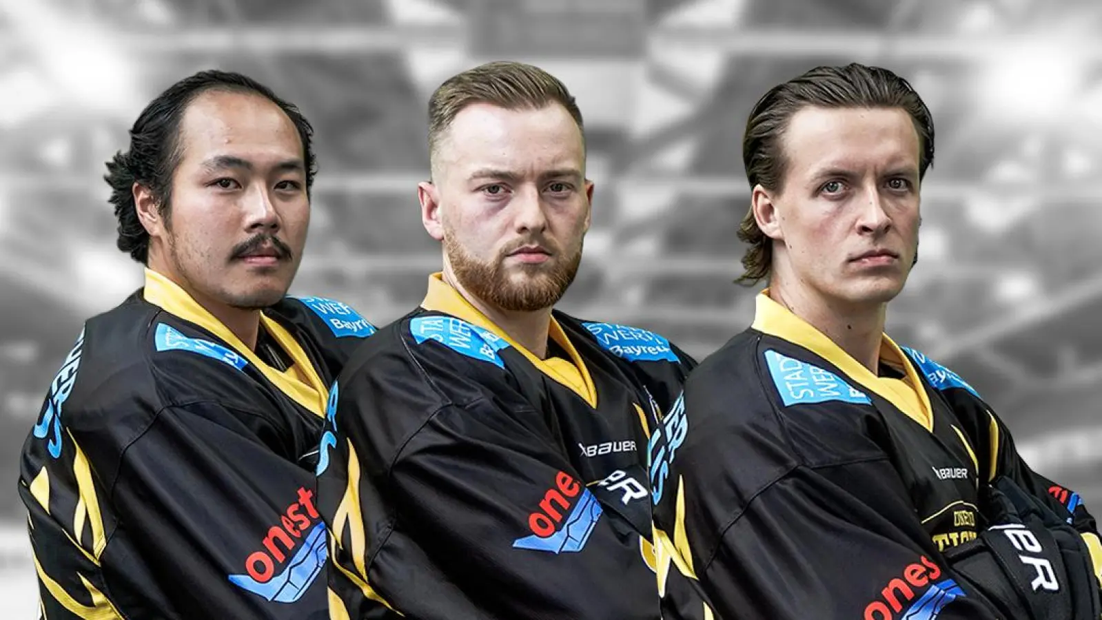 Chris Seto, Maurice Becker und Tatu Vihavainen (von links) verlassen die onesto Tigers Bayreuth. (Foto: onesto Tigers Bayreuth)