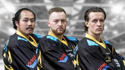 Chris Seto, Maurice Becker und Tatu Vihavainen (von links) verlassen die onesto Tigers Bayreuth. (Foto: onesto Tigers Bayreuth)