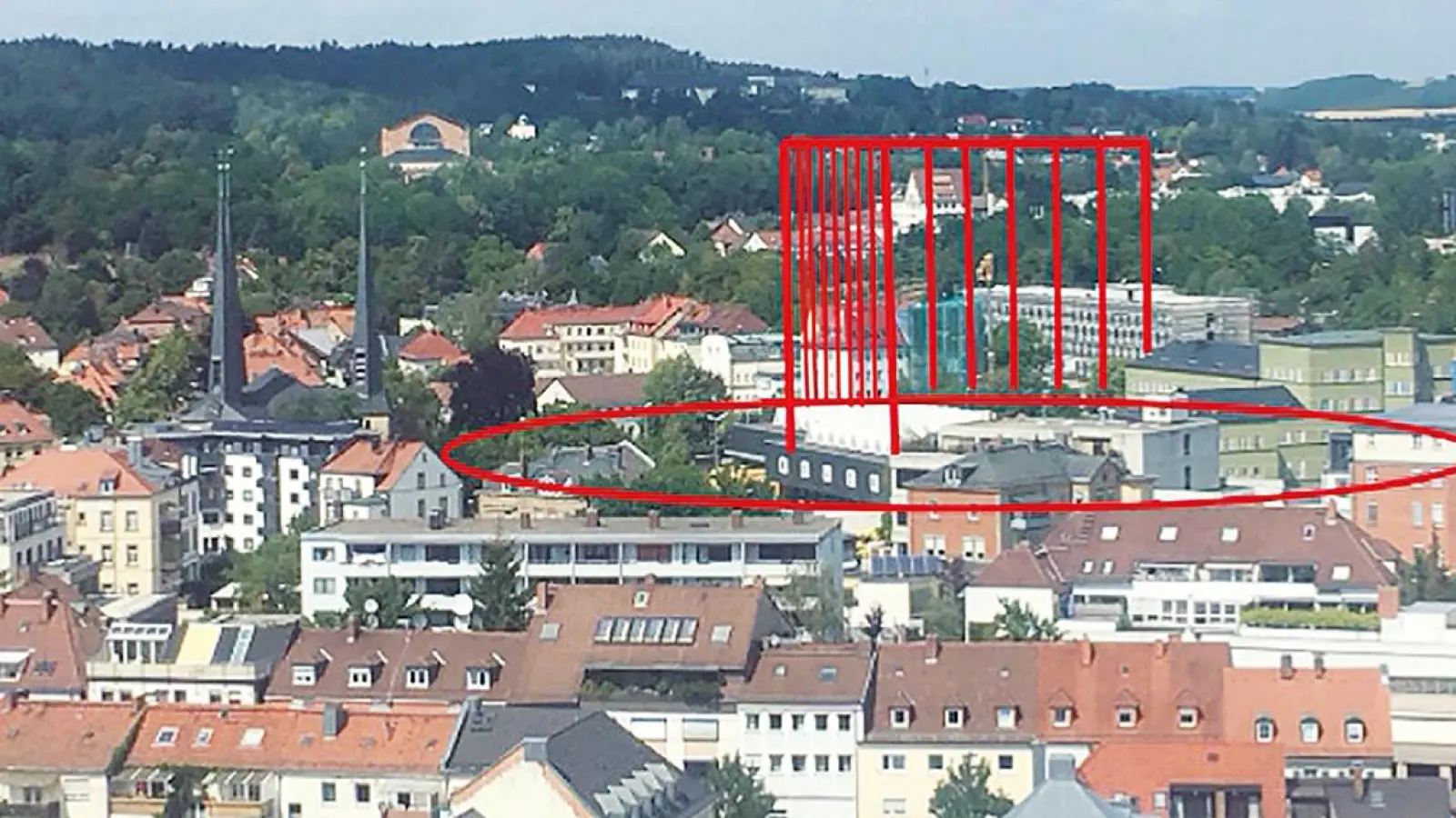 Landesdenkmalrat Grafik Hochhaus Postgelände Bayreuth Grafik Landesdenkmalrat (Foto: Landesdenkmalrat)