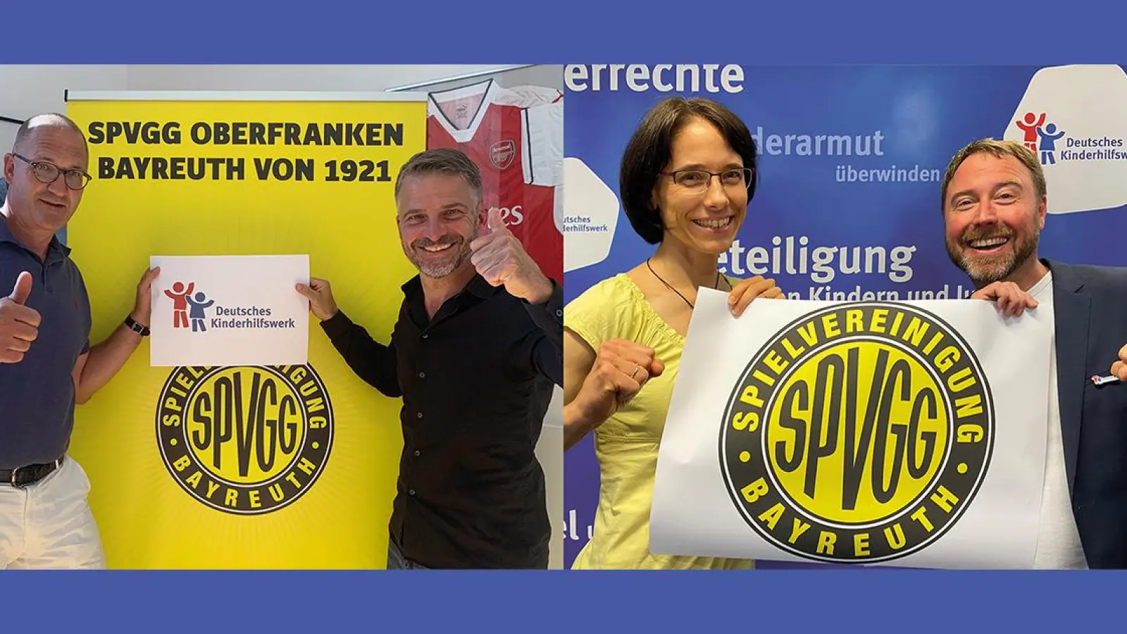 SpVgg Bayreuth: Deutsches Kinderhilfswerk auf die Trikotbrust im DFB-Pokalspiel (Foto: red)