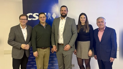 MdL und CSU-Kreisvorsitzender Franc Dierl, CSU-Landratskandidat Dr. Lars Peetz, Bürgermeister(kandidat) Christian Brunner, Ortsvorsitzende der CSU Bindlach Annemarie Schirmer und Ortsvorsitzender der CSU Ramsenthal Werner Fuchs. (Foto: CSU Bindlach)