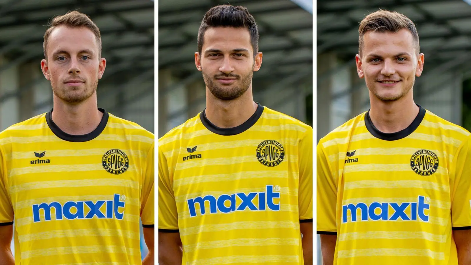 Steffen Eder, Edwin Schwarz und Tobias Weber (v.li.) bleiben in Bayreuth. (Foto: SpVgg Bayreuth)