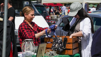 Schnäppchen, so weit das Auge reicht - Flohmarkt auf dem Bayreuther Volksfestplatz (Foto: Stefan Dörfler)