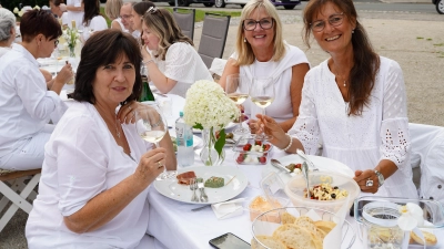 Gemütliche Atmosphäre und alles ganz in weiß: So war das Diner en blanc in Bindlach.  (Foto: sd)