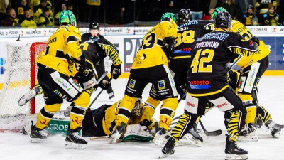 Wie auf unserem Archivfoto aus dem Spiel am 18. Januar in Bayreuth taten sich die onesto Tigers heute bei der Partie in Bad Tölz sehr schwer mit dem Toreschießen. (Foto: Dirk Ellmer)