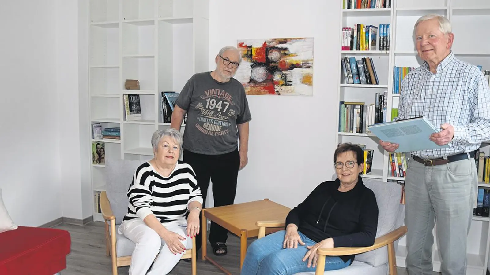 WG-Bewohner v.l.: Inge Karoline Gast, Harald Meier, Inge Drechsel und Günter Bergmann. (Foto: Lenkeit)